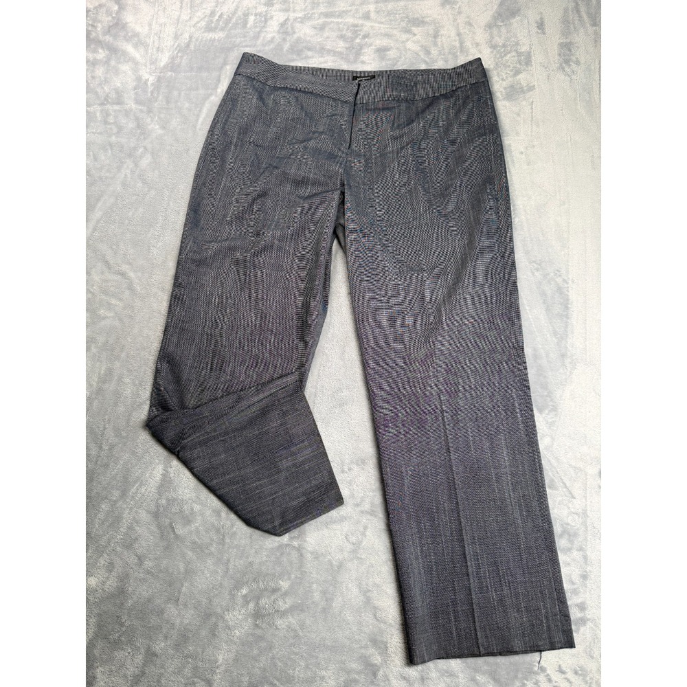 Signature by Larry Levine Dress Pants Womens 14 Dark Gray Micro Stripes Business